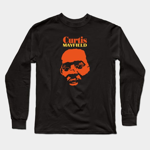 Curtis Mayfield Long Sleeve T-Shirt by ProductX